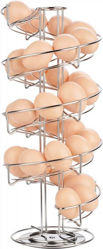 Toplife Spiral Design Metal Egg Skelter Dispenser Rack,Storage Display