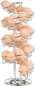 img 4 attached to Sleek And Stylish Egg Skelter: Spiral Design Stainless Steel Dispenser Rack For Convenient Storage And Display In Silver
