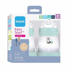 img 3 attached to Детская бутылочка MAM Easy Start Anti Colic 5 унций, легкое переключение между грудью и бутылочкой, уменьшает количество пузырьков воздуха и колики, 2 упаковки, новорожденный, матовая/мальчик