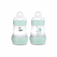 mam easy start anti colic 5 oz baby bottle, easy switch between breast and bottle, reduces air bubbles and colic, 2 pack, newborn, matte/boy logo
