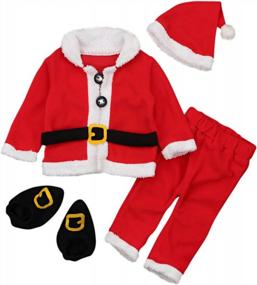 img 4 attached to Get Your Little One Ready For Christmas With FIOMVA'S Santa Costume Outfit Set