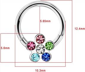 img 3 attached to FANSING 316L Surgical Steel Hinged Seamless Flower Captive Bead Clicker 16 Gauge 8Mm Septum Jewelry Daith Earrings