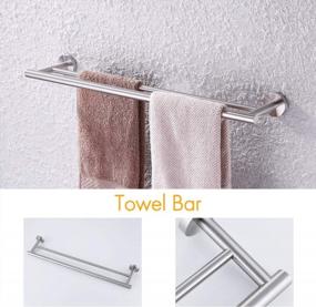 img 2 attached to KES 4-Piece 24 Inch Double Towel Bar Set - Stainless Steel Brushed Finish LA202-43