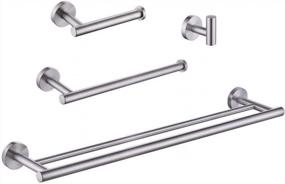 img 4 attached to KES 4-Piece 24 Inch Double Towel Bar Set - Stainless Steel Brushed Finish LA202-43