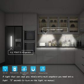 img 1 attached to 132 LED Closet Light: Motion Sensor Cabinet Lights for Kitchen, Stairs, Wardrobe - USB Rechargeable & Super Bright