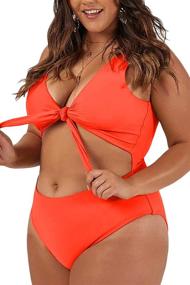 img 1 attached to 🩱 Haloon Oversized Junior Swimsuit for Women's Clothing via Swimsuits & Cover Ups