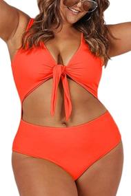 img 2 attached to 🩱 Haloon Oversized Junior Swimsuit for Women's Clothing via Swimsuits & Cover Ups