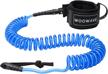 stay safe on your paddle board with woowave's 11-ft coiled sup leash with waterproof phone case logo