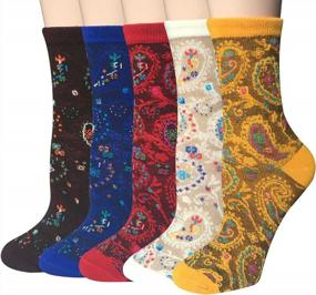 img 4 attached to 💃 Walking on Whimsy: 5 Pairs of Charming Novelty Cat Socks for Women