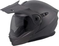 🏍️ scorpionexo unisex modular/flip up adventure touring motorcycle helmet - anthracite, medium (exo-at950 solid) logo