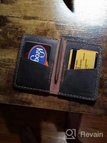 img 8 attached to Организуйте cтильно: Ручная работа, минималистичный двухскладочный кошелек из натуральной кожи для кредитных карт