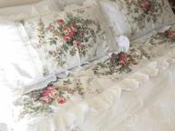 img 1 attached to Queen Size FADFAY 4-Piece Shabby Pink Rose Floral Print Cotton Bedding Set With Ruffles And Bedskirt - Farmhouse Style review by Linda Peoples