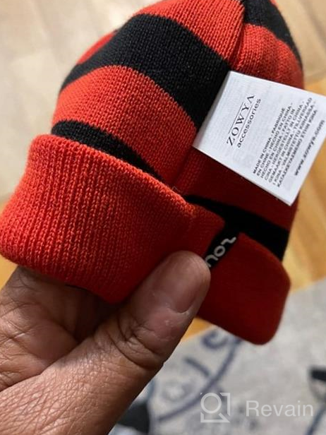 img 1 attached to 🧢 Zowya Reversible Knit Beanie with Stripes and Solid Colors for Boys and Girls, Knitted Cuff Hat - 1 Hat review by Marcus Hussain