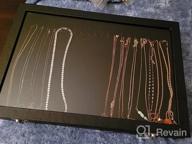 img 1 attached to Hivory Necklace Organizer Tray - Necklace Storage Box With Glass Lid - Stackable Necklace Jewelry Holder Velvet Tray With 20 Hooks (Grey) review by Steven Guevara