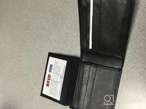 img 5 attached to Мужской кожаный бумажник с двойной блокировкой RFID и откидным окном для удостоверения личности