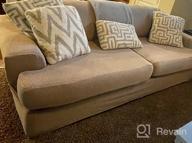 картинка 1 прикреплена к отзыву Чехол для дивана с подушкой в форме "Т" - набор из 3-х частей с отдельными чехлами в форме буквы "Т" для защиты мебели - средний размер, песчаный цвет. от William Anacker
