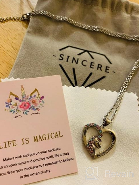 img 1 attached to 🦄 Sincere Christmas Unicorn Necklace: A Sparkling CZ Unicorn Heart Pendant for Little Girls - Perfect Unicorn First Day of School Jewelry & Birthday Party Xmas Gift for Daughter, Granddaughter, Niece review by Maria Campbell