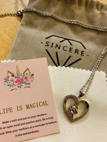 img 6 attached to 🦄 Sincere Christmas Unicorn Necklace: A Sparkling CZ Unicorn Heart Pendant for Little Girls - Perfect Unicorn First Day of School Jewelry & Birthday Party Xmas Gift for Daughter, Granddaughter, Niece