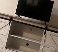 img 1 attached to 65 Inch Farmhouse TV Stand - Mid Century Modern Entertainment Center With Sliding Barn Doors & Storage Cabinets | JUMMICO Bright White Media Console Table For Living Room Bedroom review by Marcos Olvera