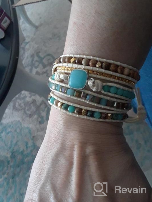 img 1 attached to 📿 YGLINE Boho Handcrafted Natural Stone Wrap Bracelet Collection for Women review by Doug Small