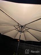 img 1 attached to Aluminum Patio Umbrella With Solar LED Lights And Push Button Tilt - 9 Ft Market Style In Beige By GOLDSUN review by Scott Schram