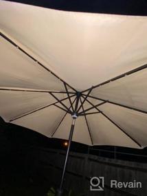 img 6 attached to Aluminum Patio Umbrella With Solar LED Lights And Push Button Tilt - 9 Ft Market Style In Beige By GOLDSUN