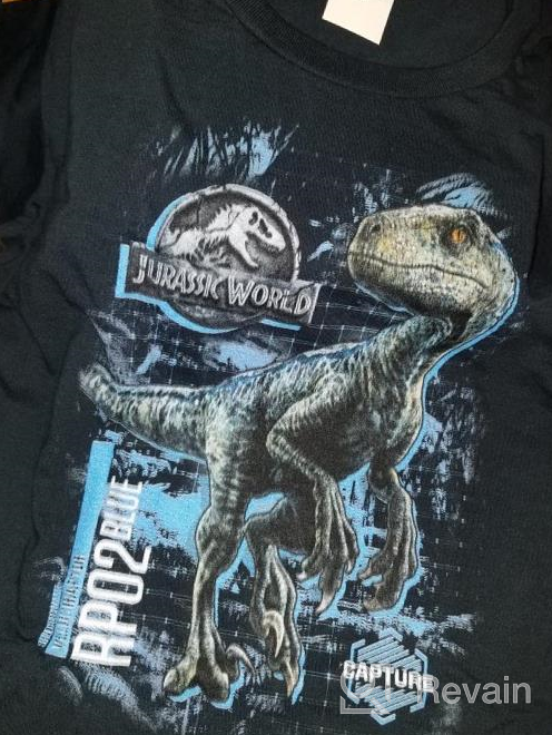 img 1 attached to Blue Raptor Grid Short Sleeve 🦖 T-Shirt for boys from Jurassic World 2 review by Dean Gomatham