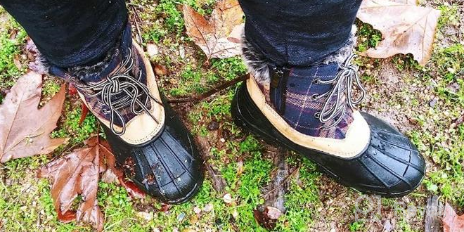 img 1 attached to Women'S Waterproof Duck Booties: Stay Warm & Dry In Winter With ASHION Combat Boots! review by Stephanie Rodriguez