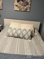 img 1 attached to Mid Century Modern Design Duvet Set - INK+IVY Nea - 100% Cotton, All Season Comforter Cover Bedding Set With Matching Shams, Full/Queen Size, Stripes Teasel Ivory - 3 Piece Set review by Predrag Holman