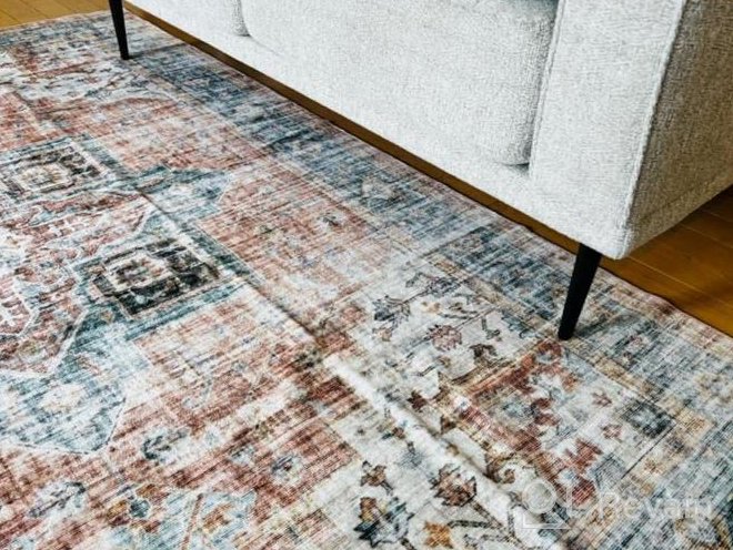 img 1 attached to Rugshop Bohemian Distressed Machine Washable Stain Resistant Non-Shed Eco Friendly Non Slip Area Rug 7' 10" X 10' Gray, Grey, 7'10" X 10' review by Sean Florence