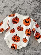 img 1 attached to Pumpkin Patch Cutie: Adorable Unisex Halloween Sweatshirt Romper With Extra-Long Sleeves And Onesie Design | Perfect Fall Baby Clothes review by Lawrence George
