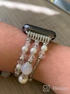 img 1 attached to Upgrade Your Apple Watch Style With GEMEK'S Elegant Women Agate Pearl Bracelet Strap In Silver review by Rosa Dayoha