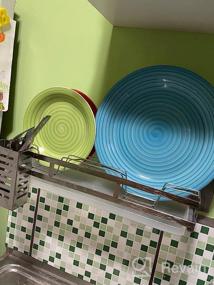 img 7 attached to Stainless Rust-Proof Hanging Dish Drying Rack Wall Mount Over The Sink - Kitchen Dishes Plate Shelf Organizers With Utensil Holder And Removable Drain Board By Junyuan