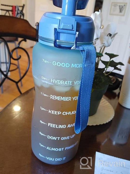 img 1 attached to Fidus Large Half Gallon/64Oz Motivational Water Bottle With Time Marker & Straw,Leakproof Tritan BPA Free Water Jug,Ensure You Drink Enough Water Daily For Fitness,Gym And Outdoor Sports review by Nicholas Suave