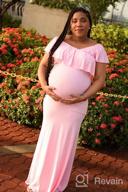 img 1 attached to Stylish Maternity Maxi Dress With Ruffles And Stretchy Fabric - Ideal For Pregnancy Photography Shoots review by Casey Collins