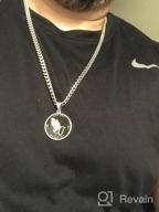 img 1 attached to Stainless Steel Praying Hands Coin Medal Pendant Necklace - HZMAN Serenity Prayer Cross review by Richard Gaines