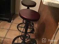 img 1 attached to Set Of 2 Industrial Farmhouse Countertop Barstools: Rustic Swivel Adjustable Bike Stool-29-37" Kitchen Counter Bar Height-Metal And Wood review by Yan Perng