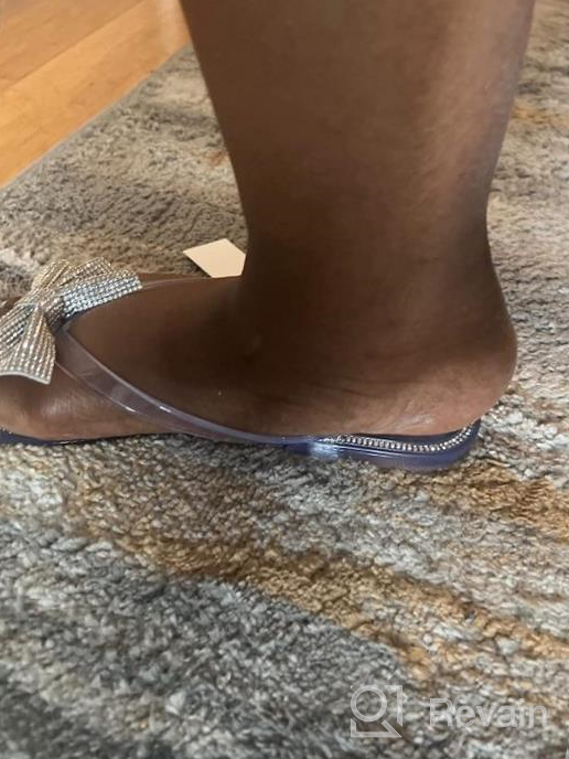 img 1 attached to 👡 LUFFYMOMO Rhinestone Flip Flops for Women - Beach Ready Flat Thong Sandals review by Omar Gonzales