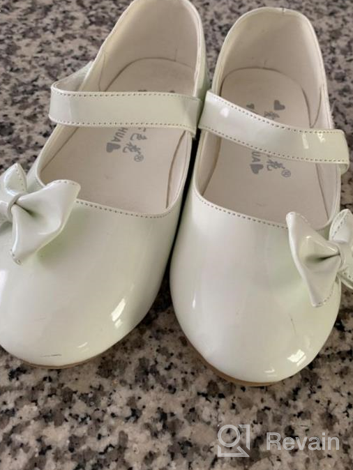 img 1 attached to Girls Princess Mary Jane Ballet Flats Bow Dress Shoes School Uniform review by Smooth May