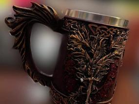 img 6 attached to Viking Skull Mug - Stainless Steel Drinking Cup With Skeleton Resin Design, Ideal For Beer, Coffee, Tea, And Halloween Bar Parties - Unique Tankard Drinkware Gift