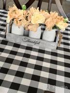 img 1 attached to Rustic Farmhouse Table Centerpiece Set With Artificial Flowers - HOMKO Mason Jar Decor For Flatware Organizer, Flower Arrangement & Garden Wedding (White, Large) review by George Sullivan