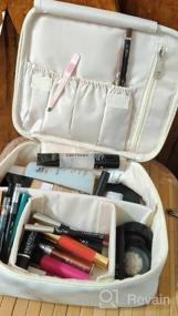 img 6 attached to Organize Your Beauty Essentials With A Large Marble Cosmetic Bag For Women On-The-Go