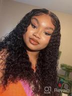 img 1 attached to BLY Deep Wave Frontal Wig Human Hair 13X4 Transparent Lace Front Wigs For Black Women Pre Plucked Knots Bleached Glueless Wigs 150% Density Natural Black Color 24 Inch review by Autumn Campbell