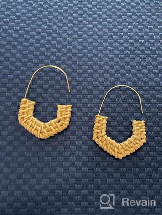 img 1 attached to 16 Pairs Bohemian Acrylic, Rattan, and Resin Earrings for 🌿 Women and Girls - Leaf Dangle, Mottled Hoop, and Gift Jewelry review by Pat Allen