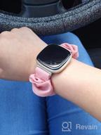 img 1 attached to Stretchy Scrunchie Band For Fitbit Versa 3/Versa 4/Sense/Sense 2, Women'S Soft Nylon Solo Loop Replacement Strap, Breathable And Comfortable M/L Wristband By TOYOUTHS review by Harry Katab