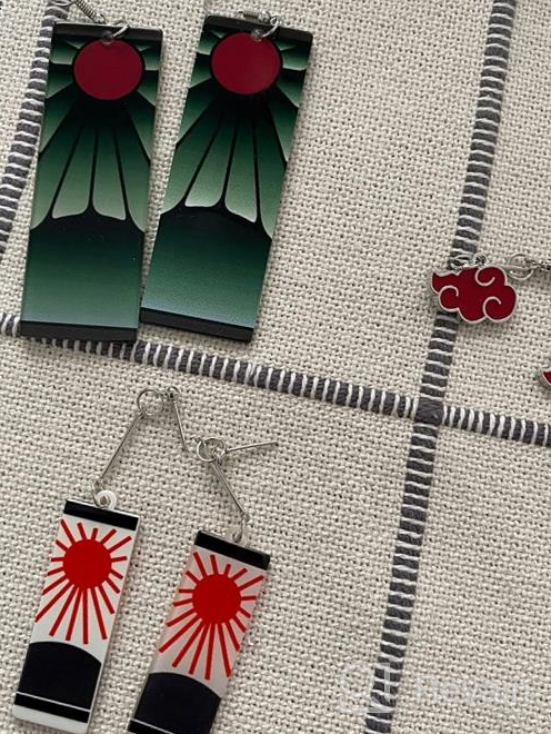 img 1 attached to Narichania Creation Cosplay Tanjiro Earrings & Bracelet Set - Perfect Accessories for Anime Lovers Inspired by Demon Slayer Characters review by Lucia Sempf