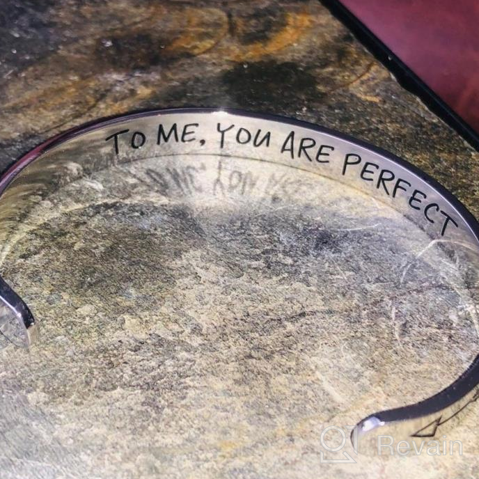 img 1 attached to Girlfriend Bracelet Birthday Christmas Gift For Her Cuff Bangle Perfect You Are To Me Love Soul Women Girls Gifts review by Ognjen Cao