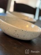 img 1 attached to Roro Hand-Molded Ceramic Stoneware Pasta And Dinner Bowl, Set Of 2 - Lunar White With Speckled Design, 7.5 Inches Diameter X 2.5 Inches Tall Each review by Juice Jali