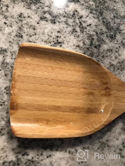 img 1 attached to Natural Bamboo Wok Spatula Set For Non-Stick Cookware - Long Handled Flat Frying Spatula And Stir Fry Spatula For Pancakes, Fish, And Eggs - 15 Inch Wood Turner - Pack Of 2 - By ZZQ review by Michael Paquette