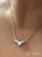 img 1 attached to Sterling Silver Heart Angel Wings Necklace: Genuine vs Synthetic Gemstone, 15 Inches + Extender review by Dennis Black